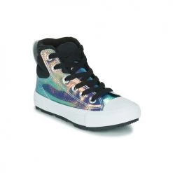 Chaussures Fille Baskets montantes Converse CHUCK TAYLOR ALL STAR BERKSHIRE BOOT IRIDESCENT LEATHER HI Noir brillant