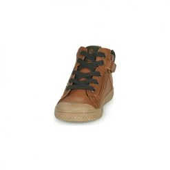 Chaussures Garçon Baskets montantes Mod'8 HERMIAN Cognac -Baskets mode Soldes 19946483 500 C