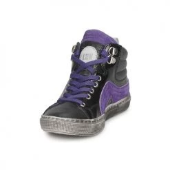 Chaussures Garçon Baskets montantes Little Mary OPTIMAL Noir / Violet -Baskets mode Soldes 207824 500 C