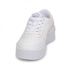Chaussures Fille Baskets basses Puma Carina Lift PS Blanc / Rose -Baskets mode Soldes 21085433 500 C