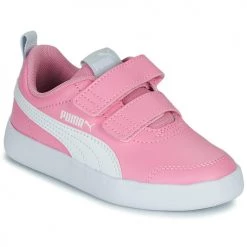 Chaussures Fille Baskets basses Puma Courtflex v2 V PS Rose / Blanc
