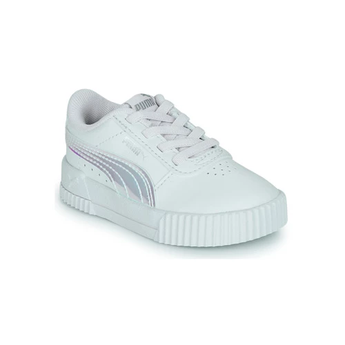 Chaussures Fille Baskets basses Puma Carina Holo AC Inf Blanc / Argenté 1 Chaussures Fille Baskets basses Puma Carina Holo AC Inf Blanc / Argenté