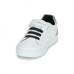 Chaussures Fille Baskets basses Geox J DJROCK GIRL B Blanc / Noir -Baskets mode Soldes 21124648 500 C