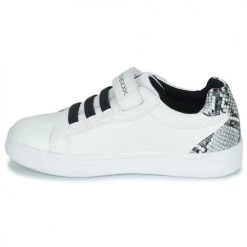 Chaussures Fille Baskets basses Geox J DJROCK GIRL B Blanc / Noir -Baskets mode Soldes 21124648 500 D