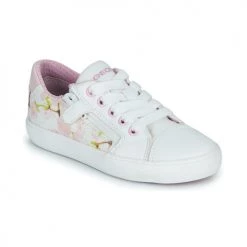 Chaussures Fille Baskets basses Geox J GISLI GIRL B Rose / Blanc