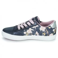 Chaussures Fille Baskets basses Geox J GISLI GIRL B Bleu / Rose -Baskets mode Soldes 21124653 500 D