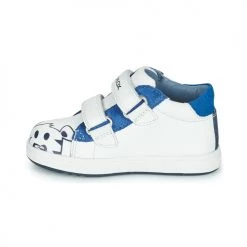 Chaussures Enfant Baskets basses Geox B BIGLIA BOY Blanc / Bleu -Baskets mode Soldes 21124657 500 D