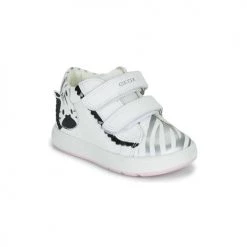 Chaussures Fille Baskets montantes Geox B BIGLIA GIRL Blanc / Argenté