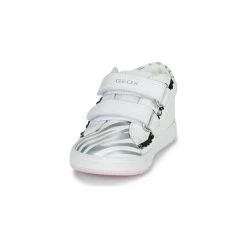 Chaussures Fille Baskets montantes Geox B BIGLIA GIRL Blanc / Argenté -Baskets mode Soldes 21124664 500 C