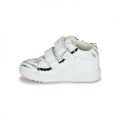 Chaussures Fille Baskets montantes Geox B BIGLIA GIRL Blanc / Argenté -Baskets mode Soldes 21124664 500 D