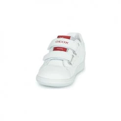 Chaussures Fille Baskets basses Geox B NEW FLICK GIRL Blanc / Rouge -Baskets mode Soldes 21124667 500 C