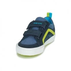 Chaussures Garçon Baskets basses Geox J ALONISSO BOY Bleu / Jaune -Baskets mode Soldes 21124672 500 C