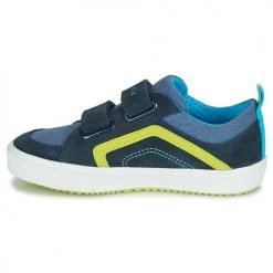Chaussures Garçon Baskets basses Geox J ALONISSO BOY Bleu / Jaune -Baskets mode Soldes 21124672 500 D