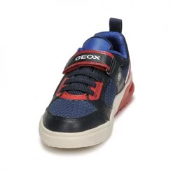 Chaussures Garçon Baskets basses Geox J GRAYJAY BOY Bleu / Rouge -Baskets mode Soldes 21124677 500 C