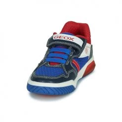 Chaussures Garçon Baskets basses Geox J INEK BOY Bleu / Rouge -Baskets mode Soldes 21124678 500 C