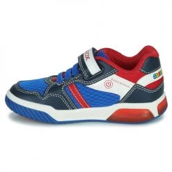 Chaussures Garçon Baskets basses Geox J INEK BOY Bleu / Rouge -Baskets mode Soldes 21124678 500 D