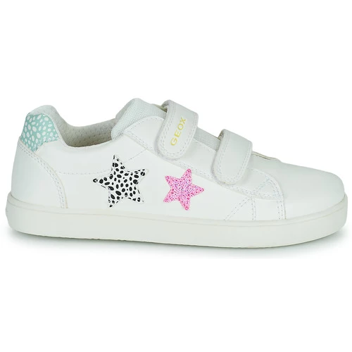 Chaussures Fille Baskets basses Geox J KATHE GIRL Blanc / Rose 2 Chaussures Fille Baskets basses Geox J KATHE GIRL Blanc / Rose – Image 2