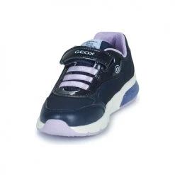 Chaussures Fille Baskets basses Geox J SPACECLUB GIRL Bleu / Violet -Baskets mode Soldes 21124687 500 C