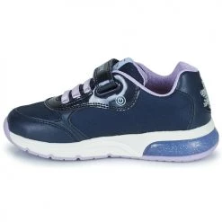 Chaussures Fille Baskets basses Geox J SPACECLUB GIRL Bleu / Violet -Baskets mode Soldes 21124687 500 D
