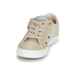 Chaussures Fille Baskets basses Geox JR KILWI GIRL Beige / Argenté -Baskets mode Soldes 21124689 500 C