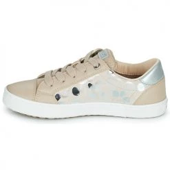 Chaussures Fille Baskets basses Geox JR KILWI GIRL Beige / Argenté -Baskets mode Soldes 21124689 500 D