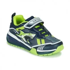 Chaussures Garçon Baskets basses Geox J BAYONYC BOY Marine / Vert