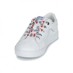 Chaussures Fille Baskets basses Geox J KATHE GIRL Blanc / Rouge -Baskets mode Soldes 21124705 500 C