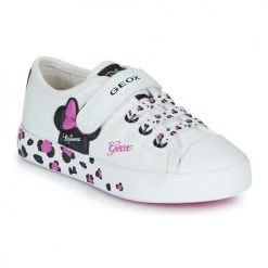 Chaussures Fille Baskets basses Geox JR CIAK GIRL Blanc / Rose