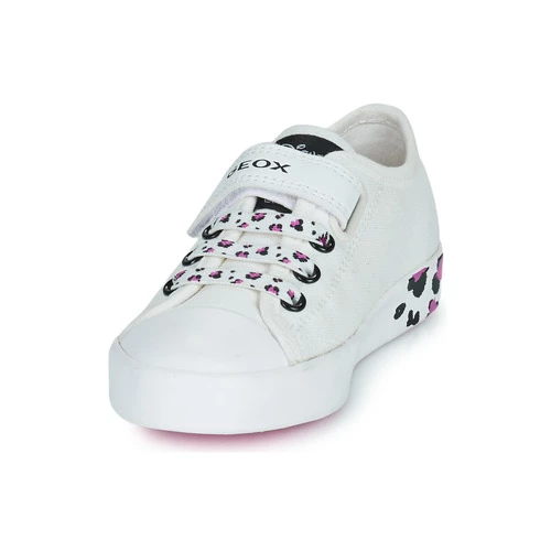 Chaussures Fille Baskets basses Geox JR CIAK GIRL Blanc / Rose 3 Chaussures Fille Baskets basses Geox JR CIAK GIRL Blanc / Rose – Image 3