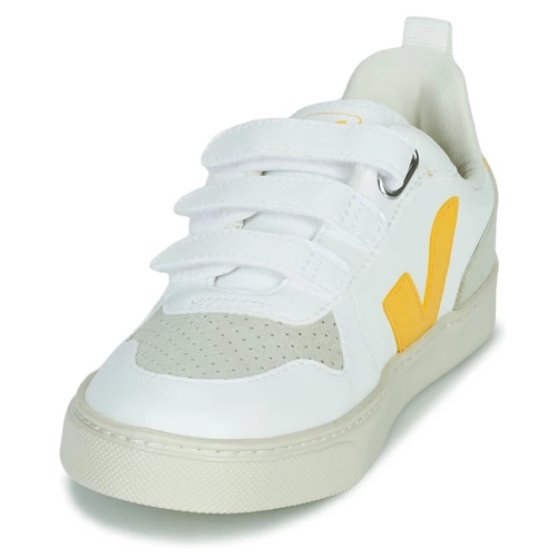 Chaussures Fille Baskets basses Veja SMALL V-10 VELCRO Blanc / Rose / Doré 3 Chaussures Fille Baskets basses Veja SMALL V-10 VELCRO Blanc / Rose / Doré – Image 3