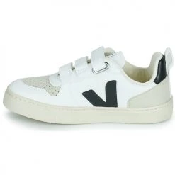 Chaussures Enfant Baskets basses Veja SMALL V-10 VELCRO Blanc / Noir -Baskets mode Soldes 21182732 500 D