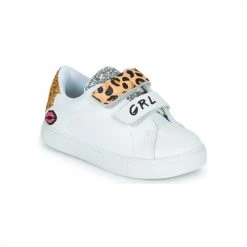 Chaussures Fille Baskets basses Bons baisers de Paname MINI EDITH GRL PWR Blanc / léopard