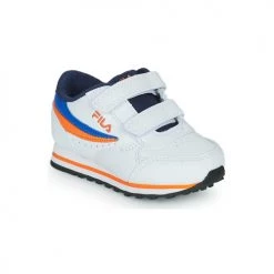 Chaussures Garçon Baskets basses Fila ORBIT VELCRO TDL Blanc / Bleu / Orange