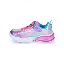 Chaussures Fille Baskets basses Skechers SWEETHEART LIGHTS Rose / Argenté -Baskets mode Soldes 21201458 500 D