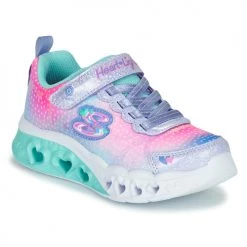 Chaussures Fille Baskets basses Skechers FLUTTER HEART LIGHTS Rose / Bleu