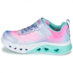 Chaussures Fille Baskets basses Skechers FLUTTER HEART LIGHTS Rose / Bleu -Baskets mode Soldes 21201460 500 D