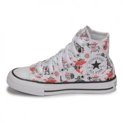Chaussures Garçon Baskets montantes Converse CHUCK TAYLOR ALL STAR PIRATES COVE HI Blanc / Rouge -Baskets mode Soldes 21246398 500 D