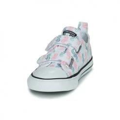 Chaussures Fille Baskets basses Converse CHUCK TAYLOR ALL STAR 2V UNDER THE SEA OX Blanc / Bleu / Rose -Baskets mode Soldes 21246459 500 C