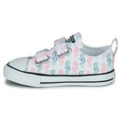 Chaussures Fille Baskets basses Converse CHUCK TAYLOR ALL STAR 2V UNDER THE SEA OX Blanc / Bleu / Rose -Baskets mode Soldes 21246459 500 D