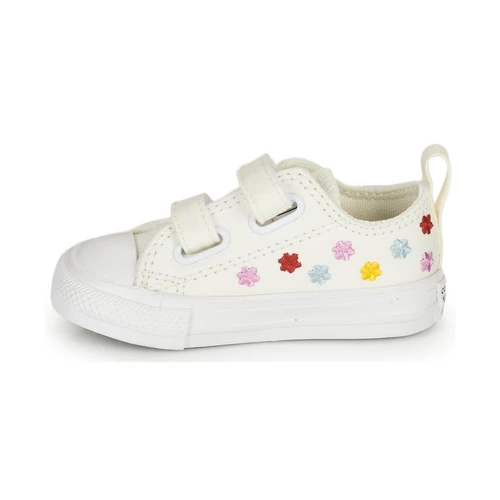 Chaussures Fille Baskets basses Converse CHUCK TAYLOR ALL STAR 2V FESTIVAL BRODERIE OX Blanc 4 Chaussures Fille Baskets basses Converse CHUCK TAYLOR ALL STAR 2V FESTIVAL BRODERIE OX Blanc – Image 4
