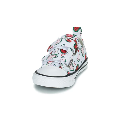 Chaussures Fille Baskets basses Converse CHUCK TAYLOR ALL STAR 2V HEARTY FRUITS OX Blanc / Multicolore 3 Chaussures Fille Baskets basses Converse CHUCK TAYLOR ALL STAR 2V HEARTY FRUITS OX Blanc / Multicolore – Image 3