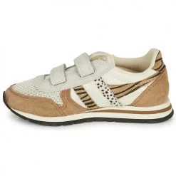 Chaussures Fille Baskets basses Gola DAYTONA SAFARI STRAP Blanc / Marron -Baskets mode Soldes 21317661 500 D