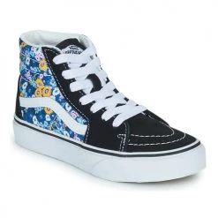 Chaussures Fille Baskets montantes Vans SK8-Hi Noir / Bleu