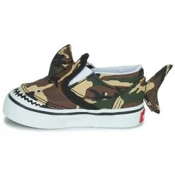 Chaussures Garçon Baskets basses Vans Slip-On V Shark Noir / Kaki -Baskets mode Soldes 21322479 500 D