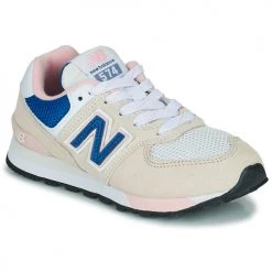 Chaussures Fille Baskets basses New Balance 574 Blanc / Bleu