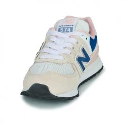 Chaussures Fille Baskets basses New Balance 574 Blanc / Bleu -Baskets mode Soldes 21324125 500 C
