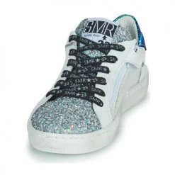 Chaussures Fille Baskets basses Semerdjian CARLA Blanc / Argenté / Rose -Baskets mode Soldes 21644963 500 C