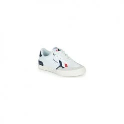 Chaussures Garçon Baskets basses Pepe jeans KENTON BRITT BOY Blanc / Rouge / Marine