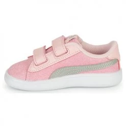 Chaussures Fille Baskets basses Puma SMASH V2 GLITZ GLAM V INF Rose / Gris -Baskets mode Soldes 22258505 500 D