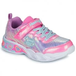 Chaussures Fille Baskets basses Skechers SWEETHEART LIGHTS Rose / Argenté